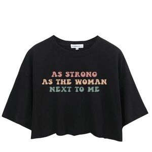 Iron Panda Cropped Black Graphic Gym Tee